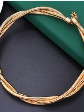 Gold Multi-Strand Snake Chain Choker